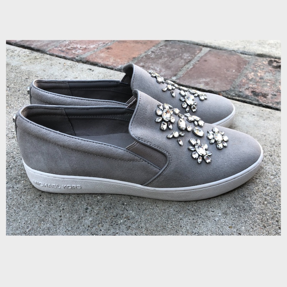MICHAEL KORS Keaton Embellished Suede Sneakers
